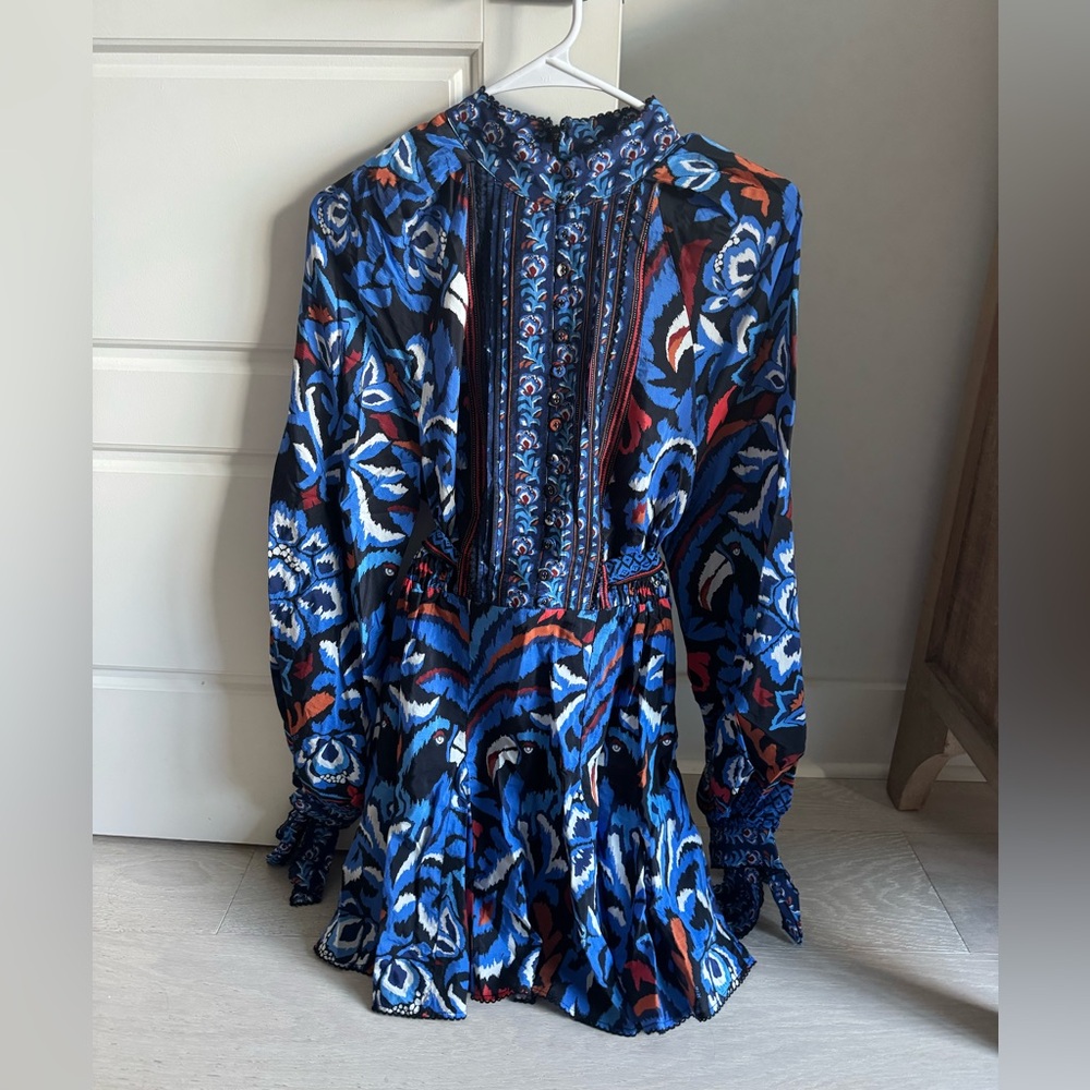 FARM Rio Blue and Red Patterned Mini Dress - Picture 3 of 7